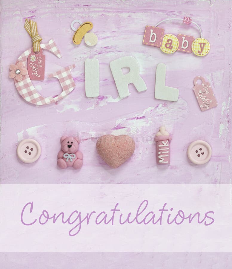 Pink Baby Girl Card Design