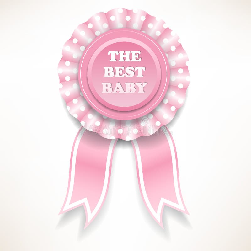 Pink baby order of the white polka dots. vector illustration