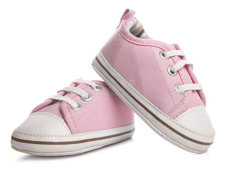 Pink baby sneakers stock image. Image of color, running 36863473