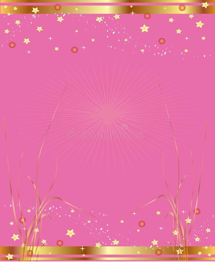 Pink Background with Gold and Stars Stock Illustration - Illustration of  color, concept: 26932017