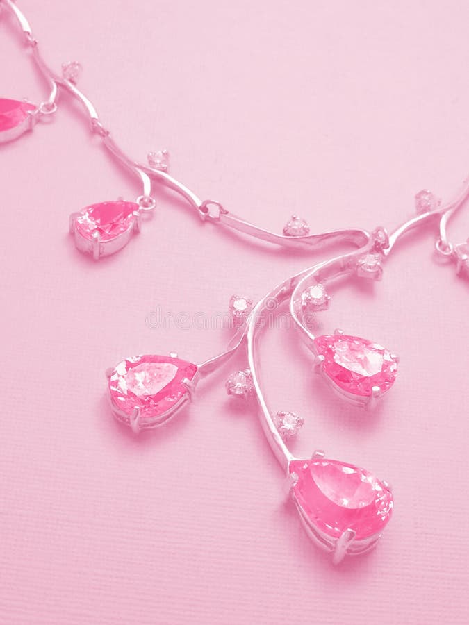 Pink Background With Necklace Stock Photo Image 460280