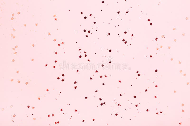 Pink background with red star glitter.