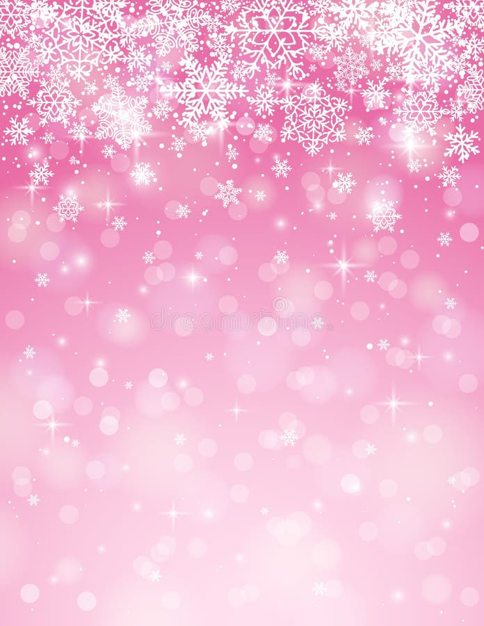 Pink background with snowflakes, vector stock illustration Pink background with snowflakes, vector stock illustration