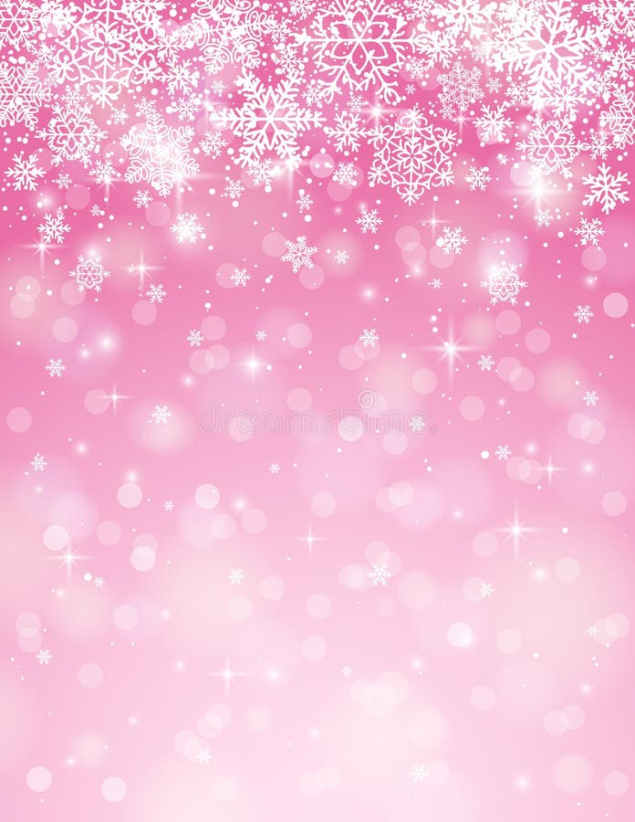 Pink Background with Snowflakes, Vector Stock Vector - Illustration of ...