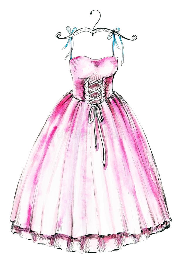Pink ballet dress royalty free illustration