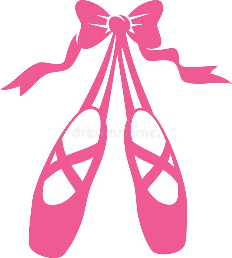 Pink Ballet Shoes With Bow Vector royalty free illustration