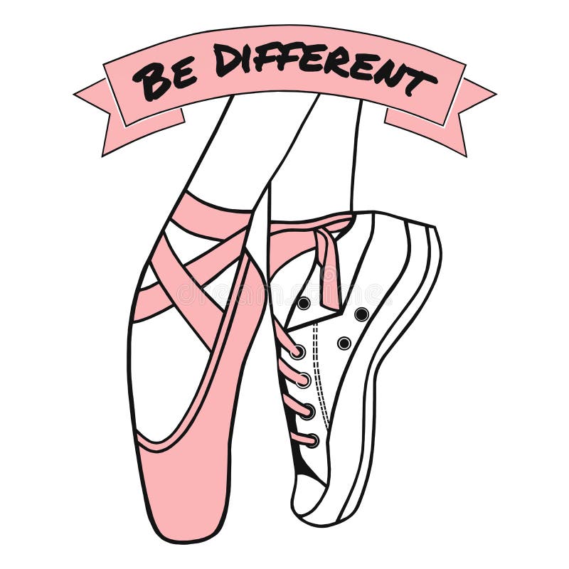Be Different Pink Ballet Shoe royalty free illustration