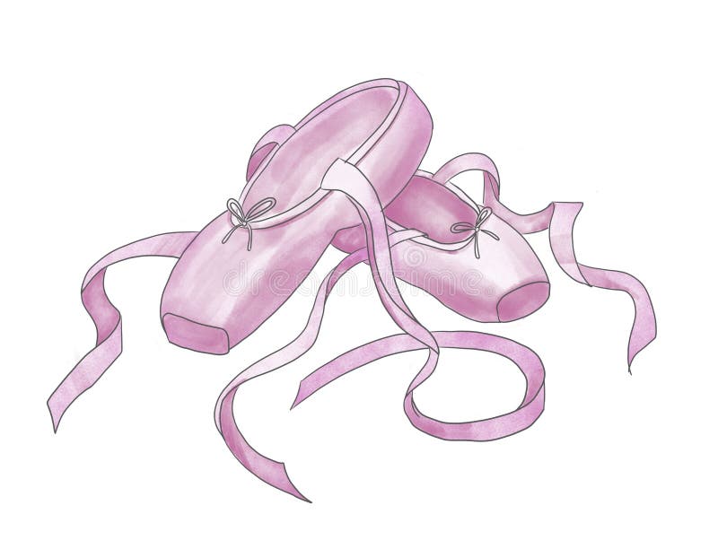 Pink Ballet Shoes royalty free illustration