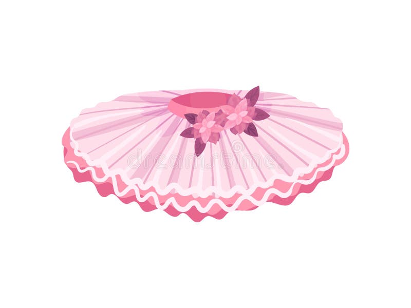 Pink ballet tutu with corrugated edge. Vector illustration on white background. stock illustration