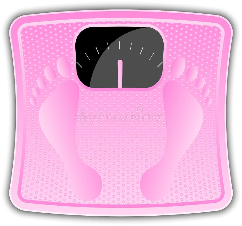 Pink bathroom scale stock vector. Illustration of mass 25912796