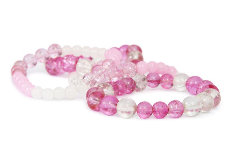 Pink Beaded Bracelets stock image. Image of isolated 41208937