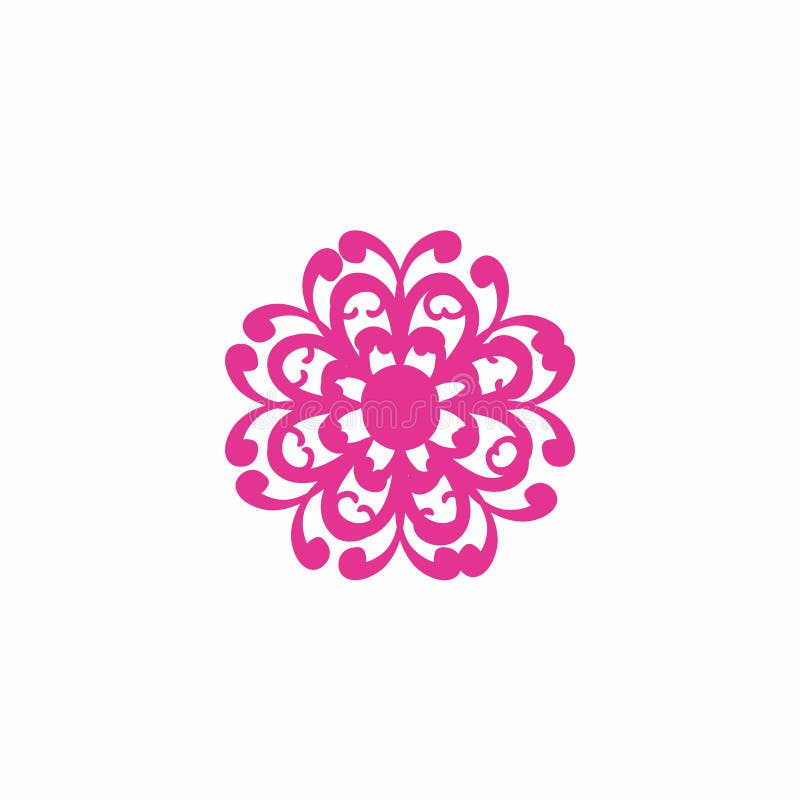 Pink Beautiful Flower Logo and Icon Stock Illustration Illustration
