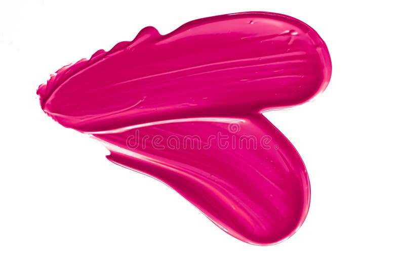 Pink beauty swatch, skincare and makeup cosmetic product sample texture isolated on white background, make-up smudge