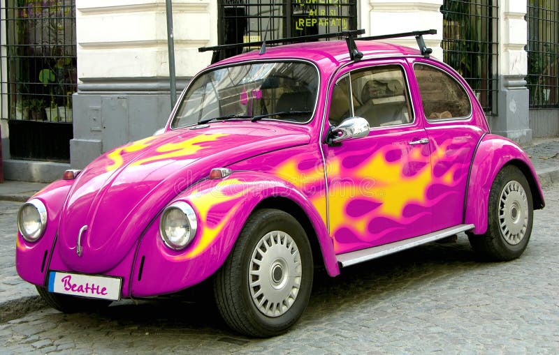 Pink beetle car royalty free stock photos Pink beetle car royalty free stock photos