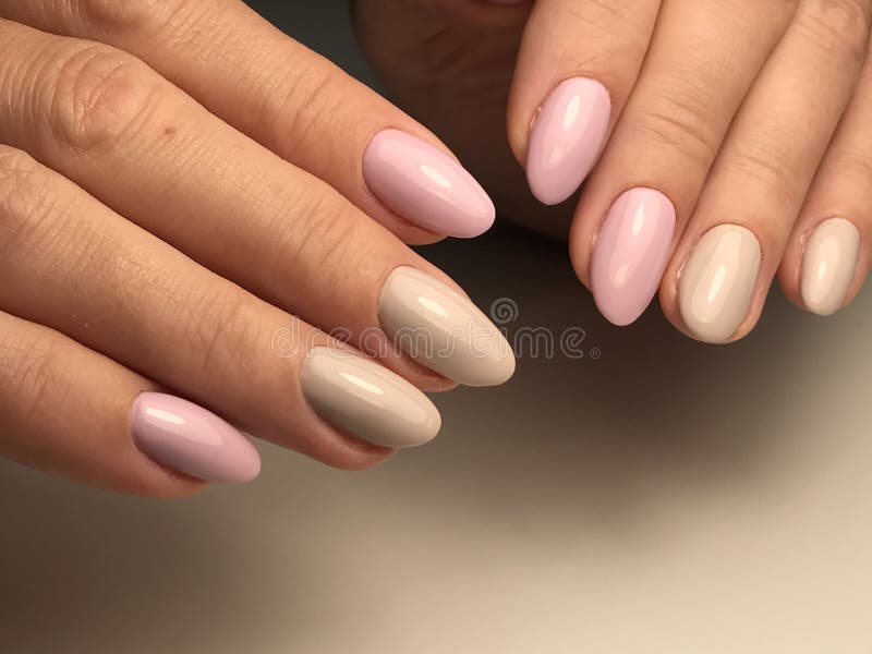 Enchanted Elegance Medium Almond Pastel Purple and Beige Press On Nail –  RainyRoses