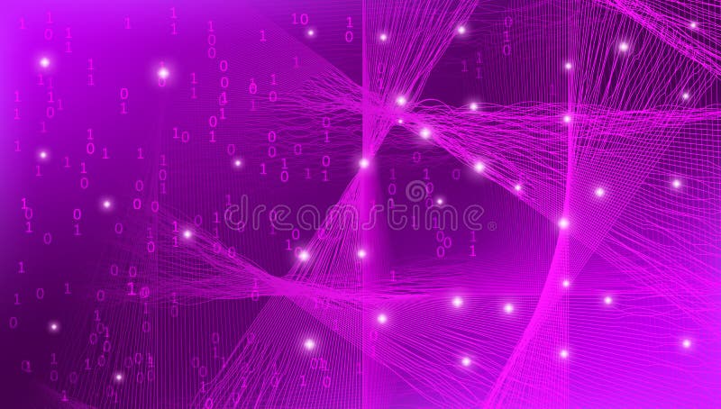 Pink Big Data Infographic. Social Network. vector illustration