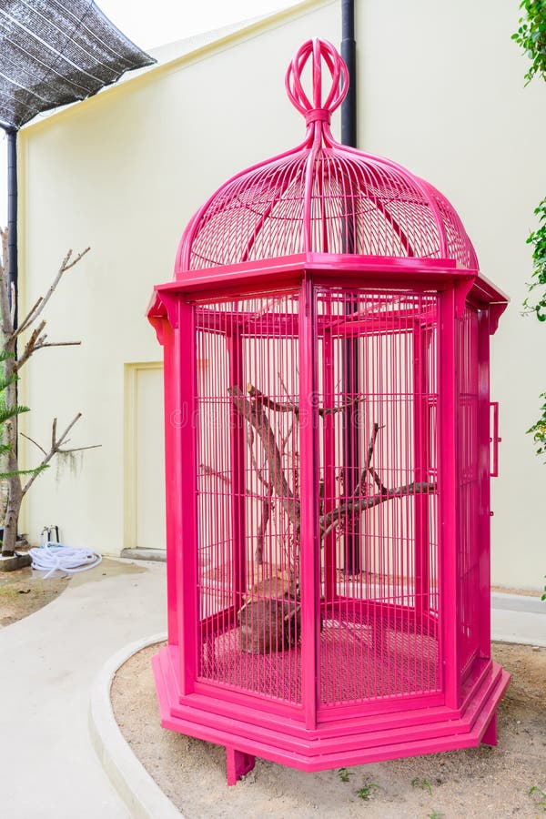 Pink birdcage stock image. Image of jail, trap, captive 43565609