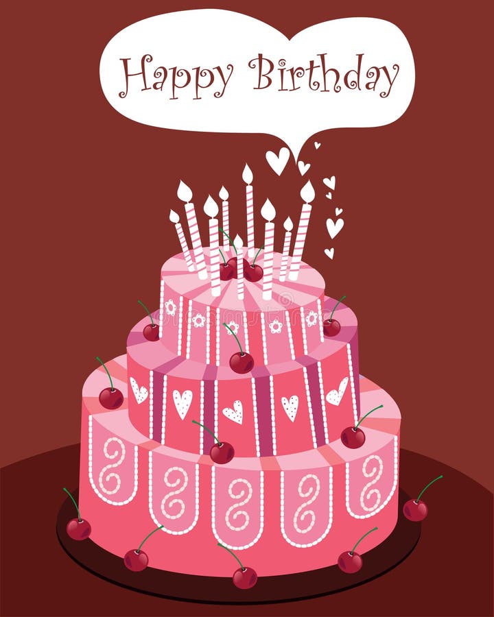 Slice of Birthday Cake with Balloons Stock Vector - Illustration of ...