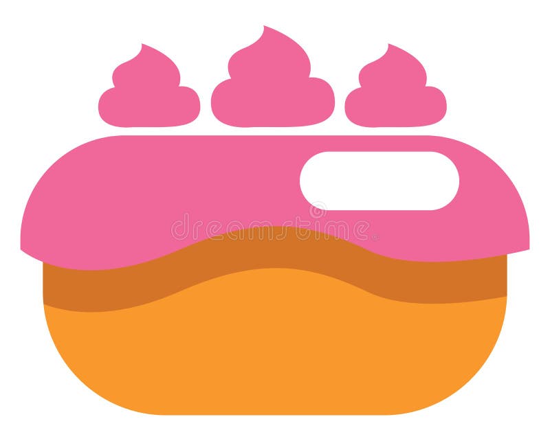 Pink birthday cake, icon stock vector. Illustration of happy 259790133