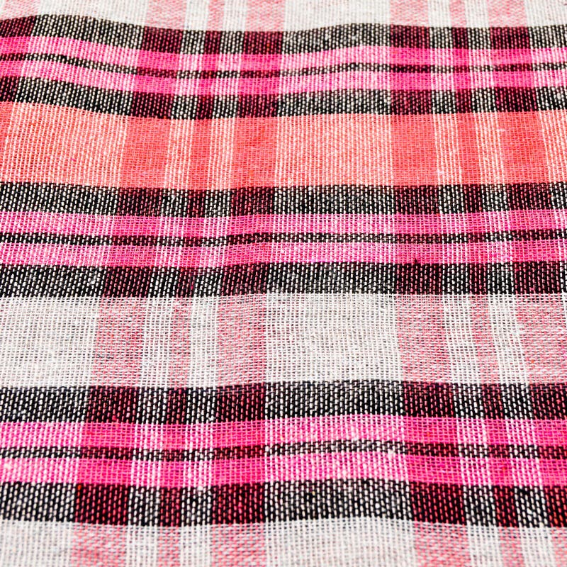 Pink Black and White Plaid Fabric Texture Stock Image - Image of