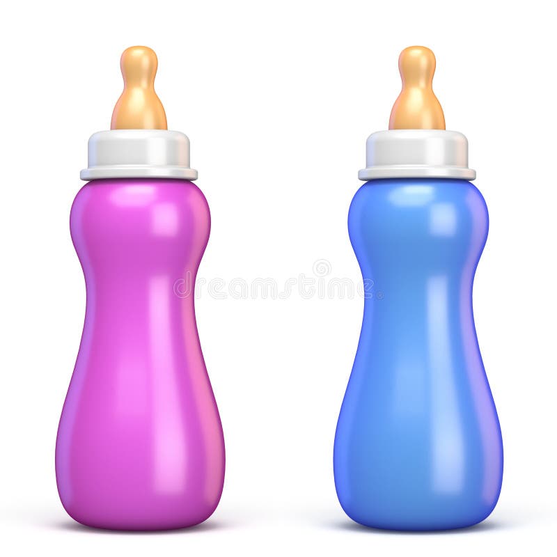 Premium Vector  Baby powder bottle clipart. blue and pink bottles