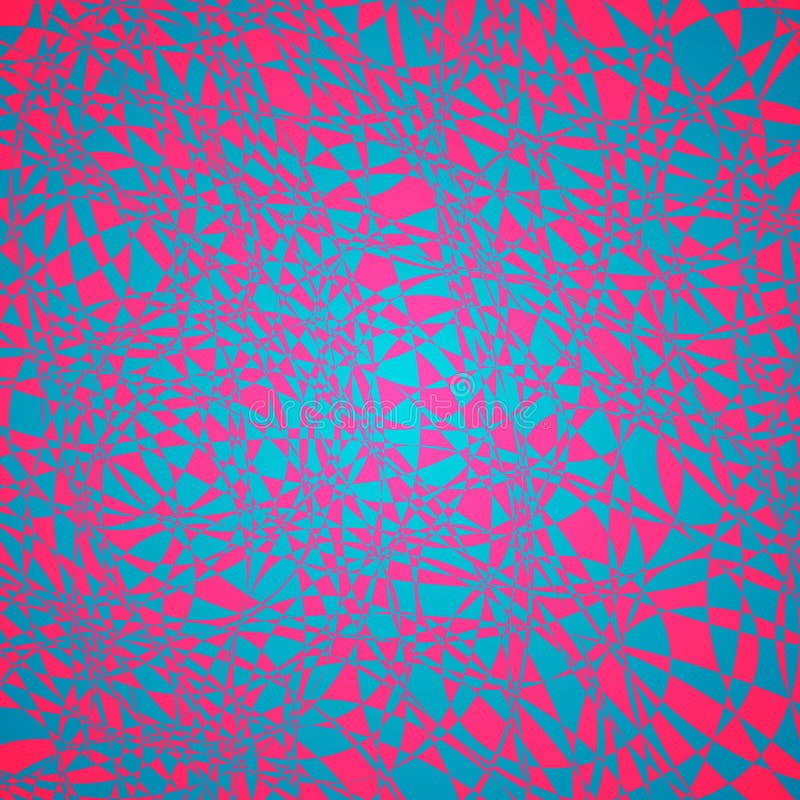 Pink Blue Mosaic Pattern. Splinters Broken Glass Effect. Bright