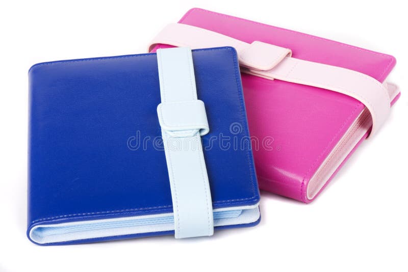 Pink and blue photo album stock photo