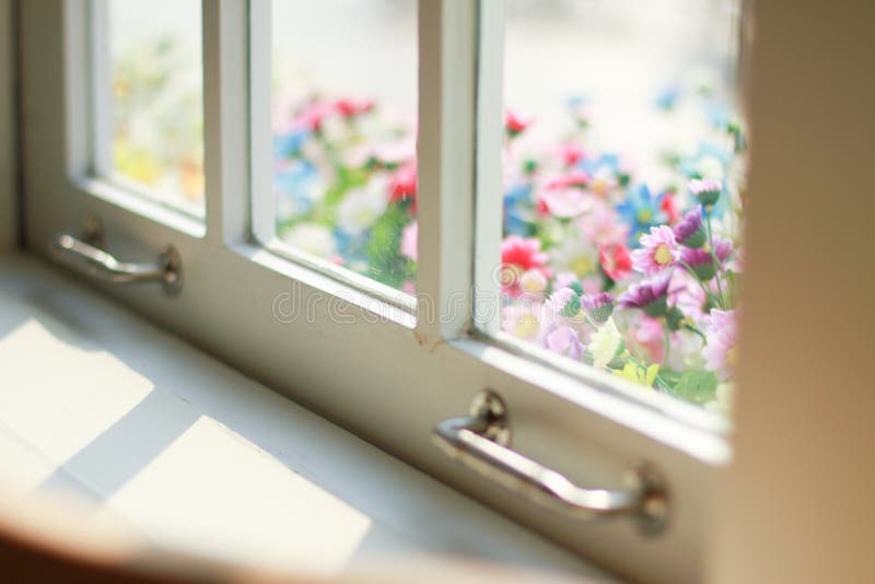 Pink Blue and white outside the window stock photography Pink Blue and white outside the window stock photography