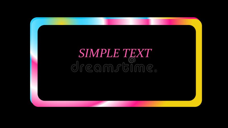 Pink with blue and yellow gradient metallic shiny radiant frame with overflows, low tones abstract multicolored beautiful unusual royalty free illustration