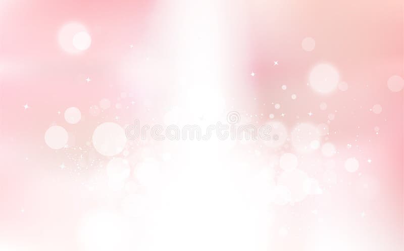 Pink Bokeh, stars light beam celebration holiday, confetti dust explosion, glowing blur sparkle season abstract background vector