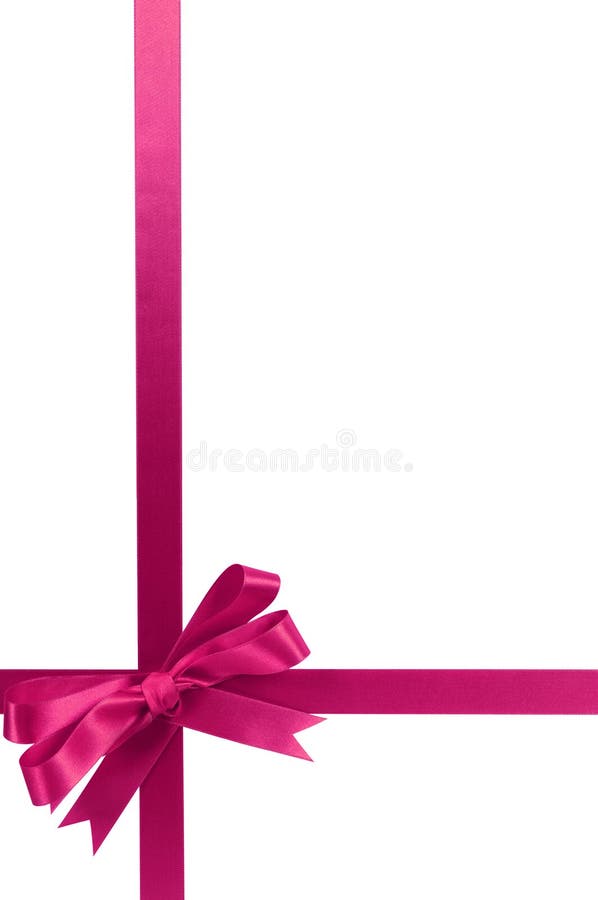 Pink Bow Gift Ribbon Long Vertical Stock Photo Image of frame, border