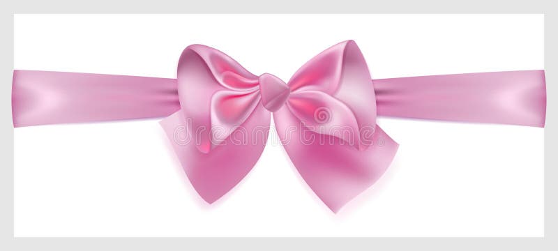 Pink bow with ribbon, located horizontally royalty free illustration Pink bow with ribbon, located horizontally royalty free illustration
