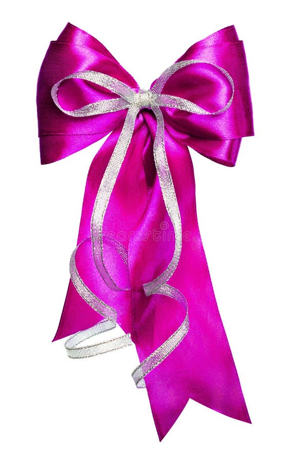 Pink Bow with Red Ribbon Made from Silk Stock Photo Image of good