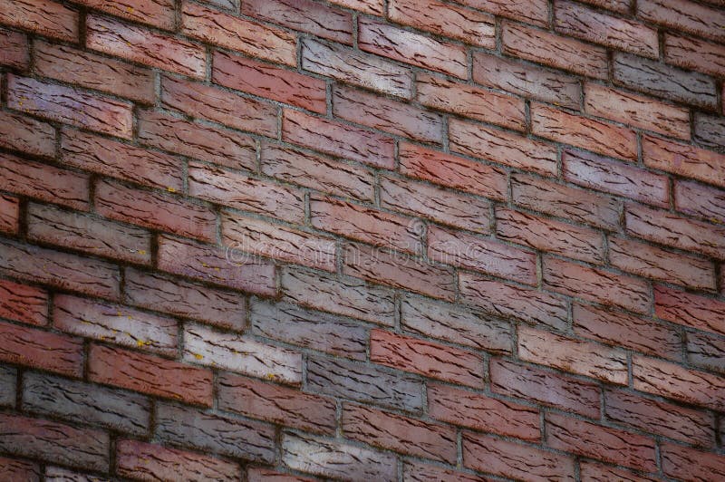 Pink Brick Wall Texture, Square Bricks Background of Decorate Stock