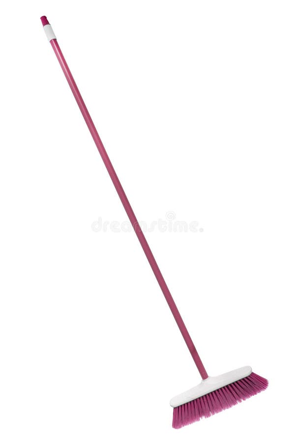 Pink broom isolated stock photo. Image of sweep, white 240333034