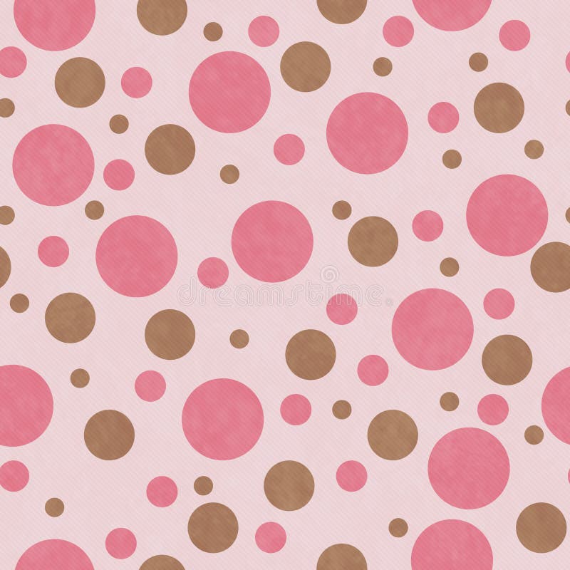 Pink and Brown Polka Dot Tile Pattern Repeat Background that is seamless and repeats