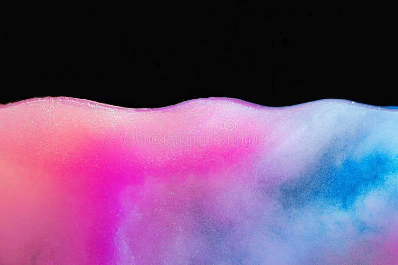 Pink Bubbly Boiling Water Against Black Background Stock Image Image