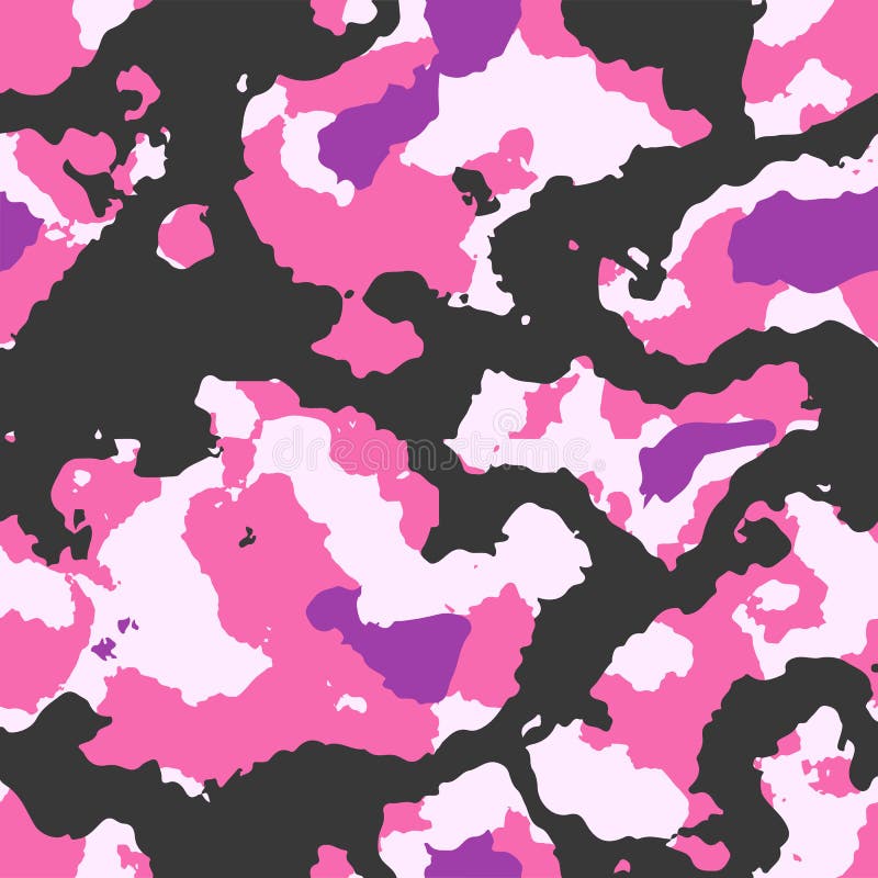 Pink Camouflage Seamless Pattern. Military Background. Vector ...