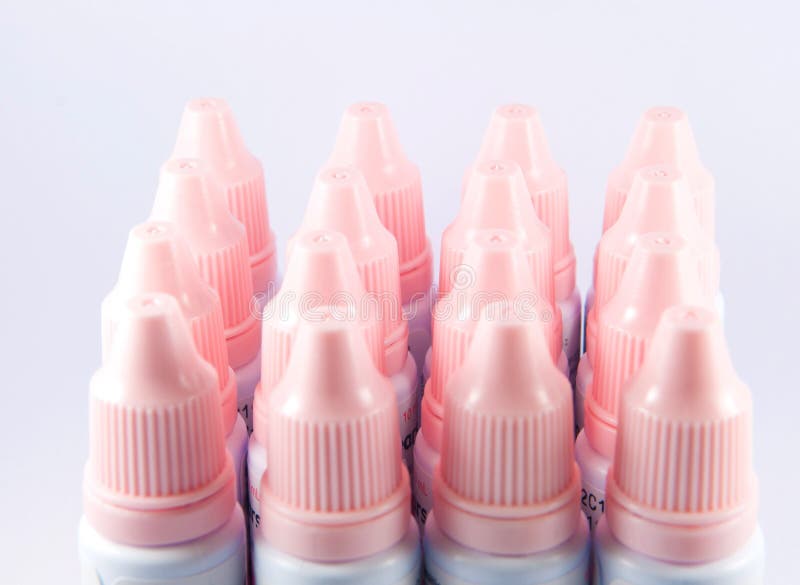 Pink Cap Eye Drop Bottle on White Stock Image Image of medicine
