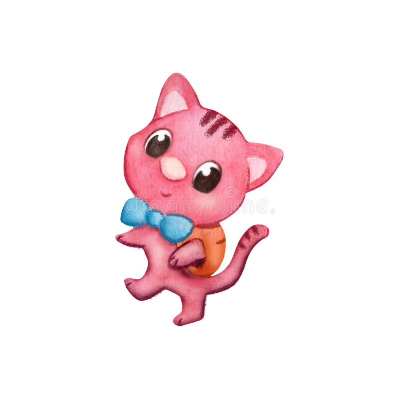 Pink Cat with Backpack, Watercolor Clipart on White Background. School Animal Character Hand-drawn Illustration Stock Illustration - Illustration of education, expression: 226041879 Pink Cat with Backpack, Watercolor Clipart on White Background. School Animal Character Hand-drawn Illustration Stock Illustration - Illustration of education, expression: 226041879