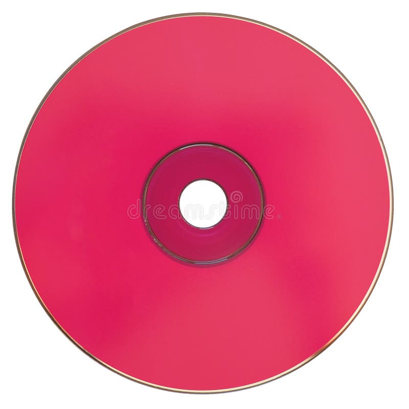 Pink CD compact disc isolated over white royalty free stock photography