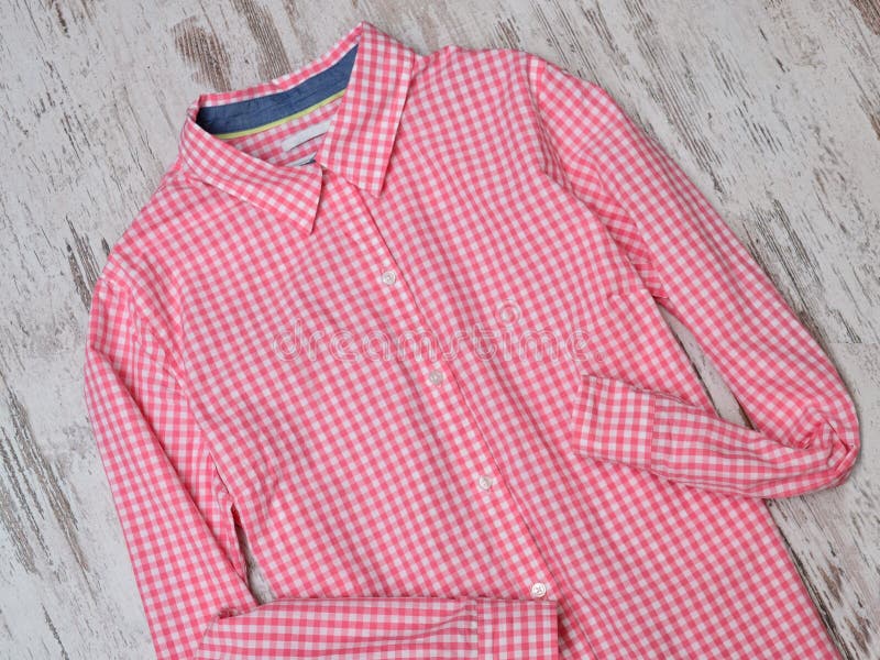 Pink Checkered Shirt. Fashionable Concept Stock Photo - Image of ...