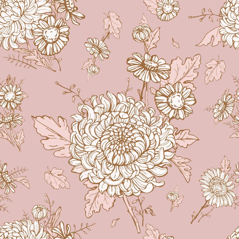 Floral Pink Striped Wallpaper Stock Vector Illustration of ornament