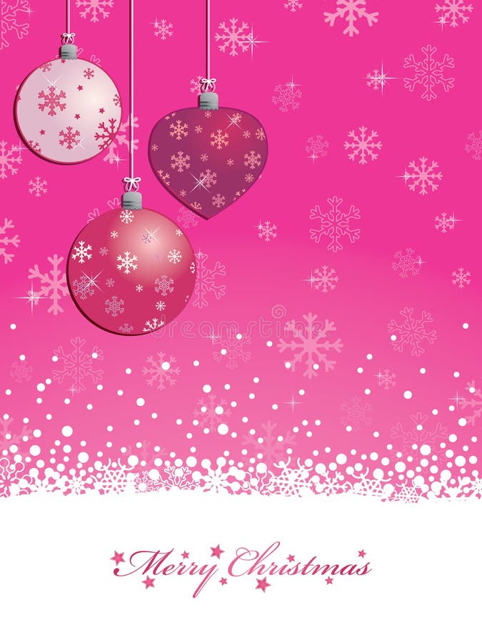 Hot Pink Christmas Tree Background With Glitter Stock Illustration