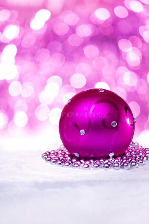 Pink Christmas ball stock image. Image of ornament, star 16791507