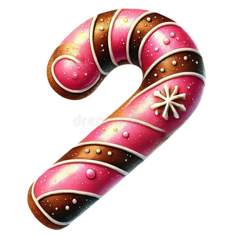 Pink christmas gingerbread candy cane sublimation vector illustratie