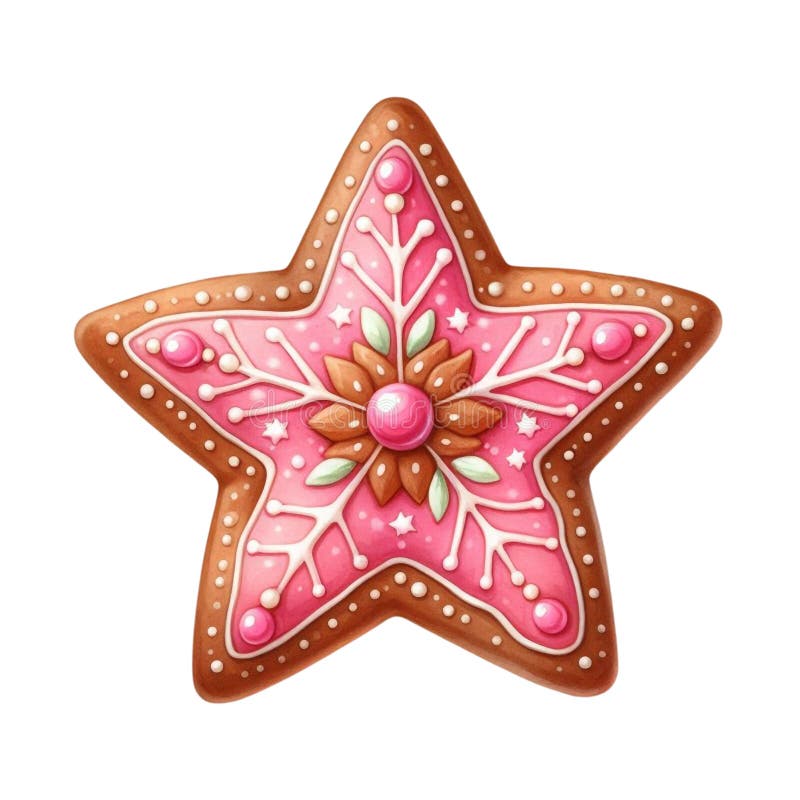 Pink christmas gingerbread star sublimation royalty-vrije illustratie