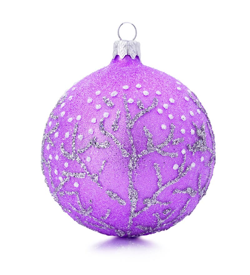Pink Christmas Tree Ball Isolated on the White Background Stock Image