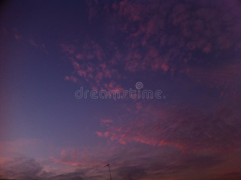 Pink Clouds Sky Over the City Stock Photo - Image of light, mountans ...