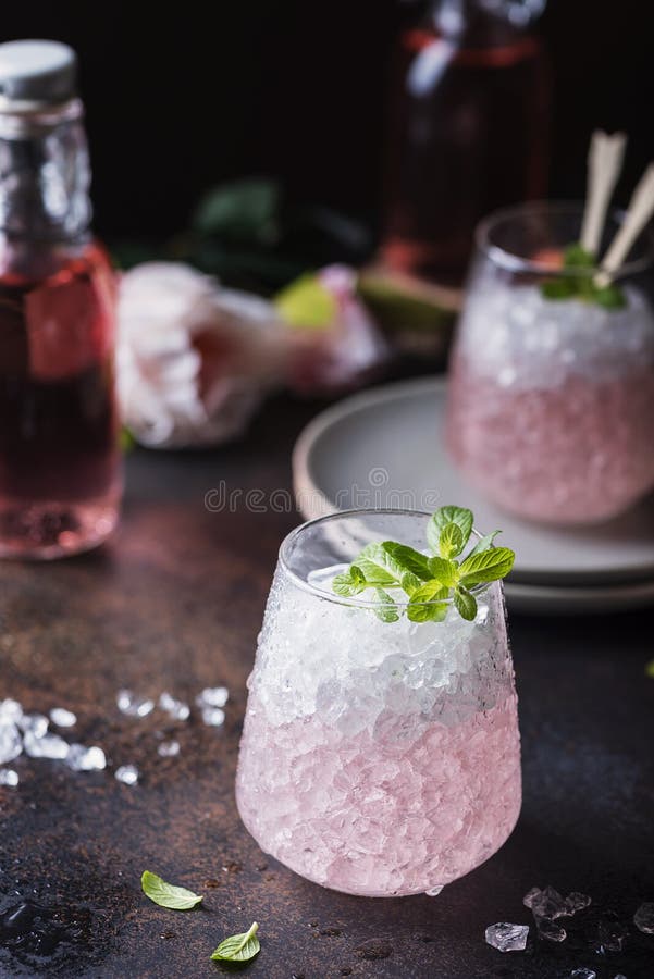 Pink cocktail with mint stock image. Image of mocktail 178337237